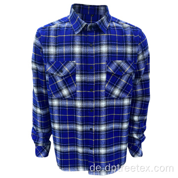 Benutzerdefinierte Logo -Herren Winter Retro Flanell Checked Shirt